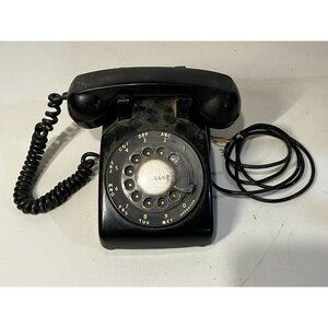 Vintage Kellogg Kitt Northern Telecom Black Antique Rotary Telephone Desk Phone